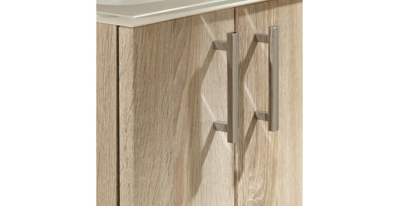 GÄSTEBAD 50 cm - Eichefarben/Weiß, Design, Holzwerkstoff/Stein (50cm) - Novel