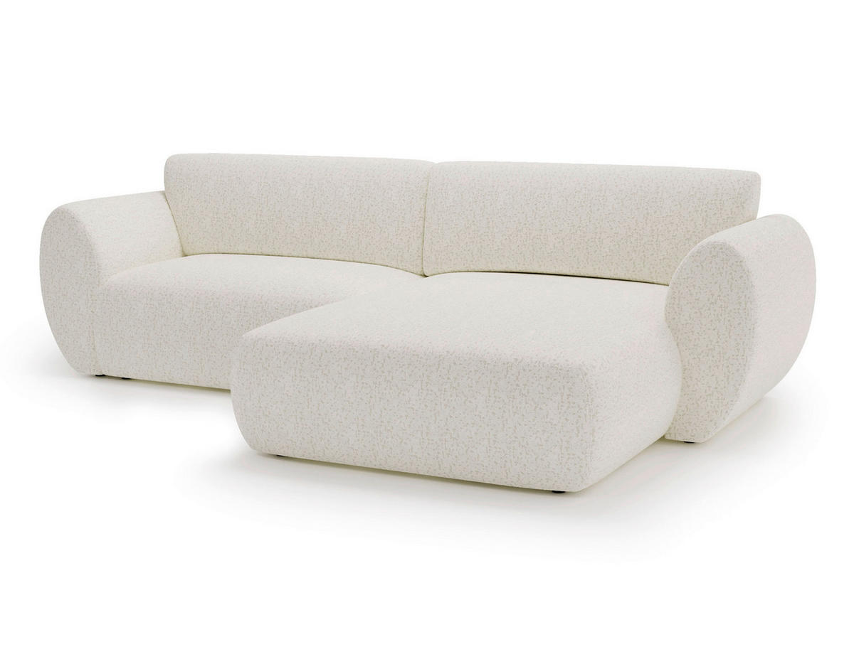 ECKSOFA Chenille Creme  - Creme/Schwarz, Design, Kunststoff/Textil (288/170cm) - Livetastic