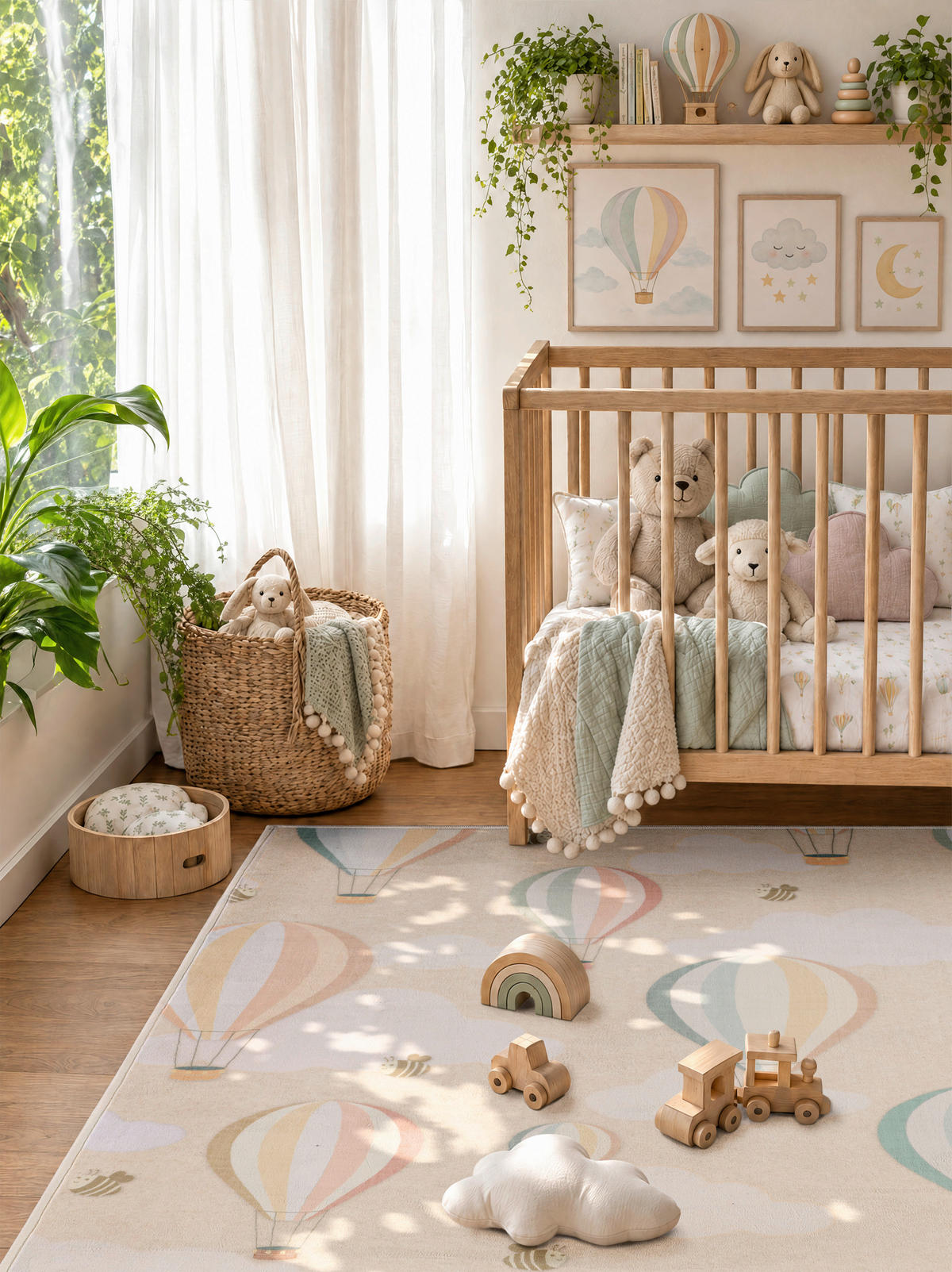 KINDERTEPPICH Living Elora 120/120 cm  in Creme, Hellrosa, Pastellblau  - Pastellblau/Hellrosa, Trend, Kunststoff/Textil (120/120cm) - Lindorug