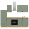 KÜCHENLEERBLOCK 270 cm   in Eichefarben, Grün  - Eichefarben/Schwarz, MODERN, Holzwerkstoff/Metall (270cm) - Nobilia