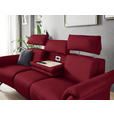 TRAPEZSOFA in Mikrofaser Rot  - Rot/Schwarz, KONVENTIONELL, Textil/Metall (221/103/95cm) - Dieter Knoll