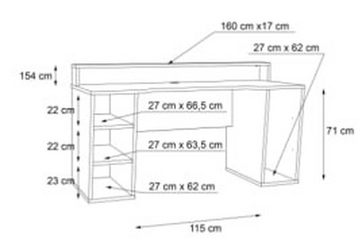GAMINGTISCH Schwarz  - Schwarz, MODERN, Holzwerkstoff/Kunststoff (160/72/91cm) - MID.YOU