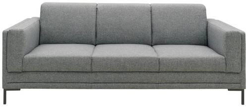 3-SITZER-SOFA in Webstoff Grau  - Silberfarben/Schwarz, Design, Textil/Metall (210/82/90cm) - LOOKS by W.Joop