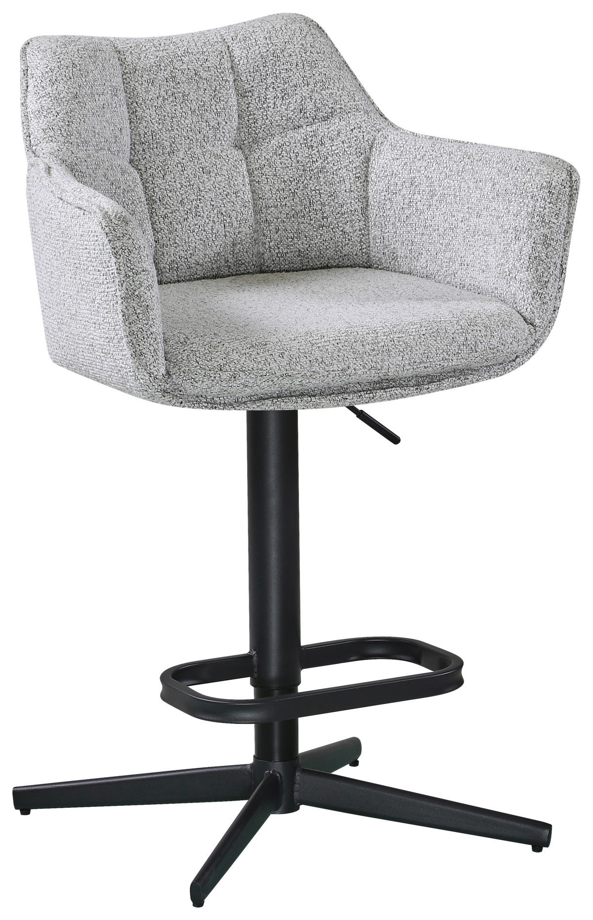 TRESENSESSEL Webstoff Schwarz, Hellgrau Eisen Stoffauswahl, Sitzfläche 360° drehbar  - Hellgrau/Schwarz, Design, Textil/Metall (56/88-108/53cm) - Hom`in