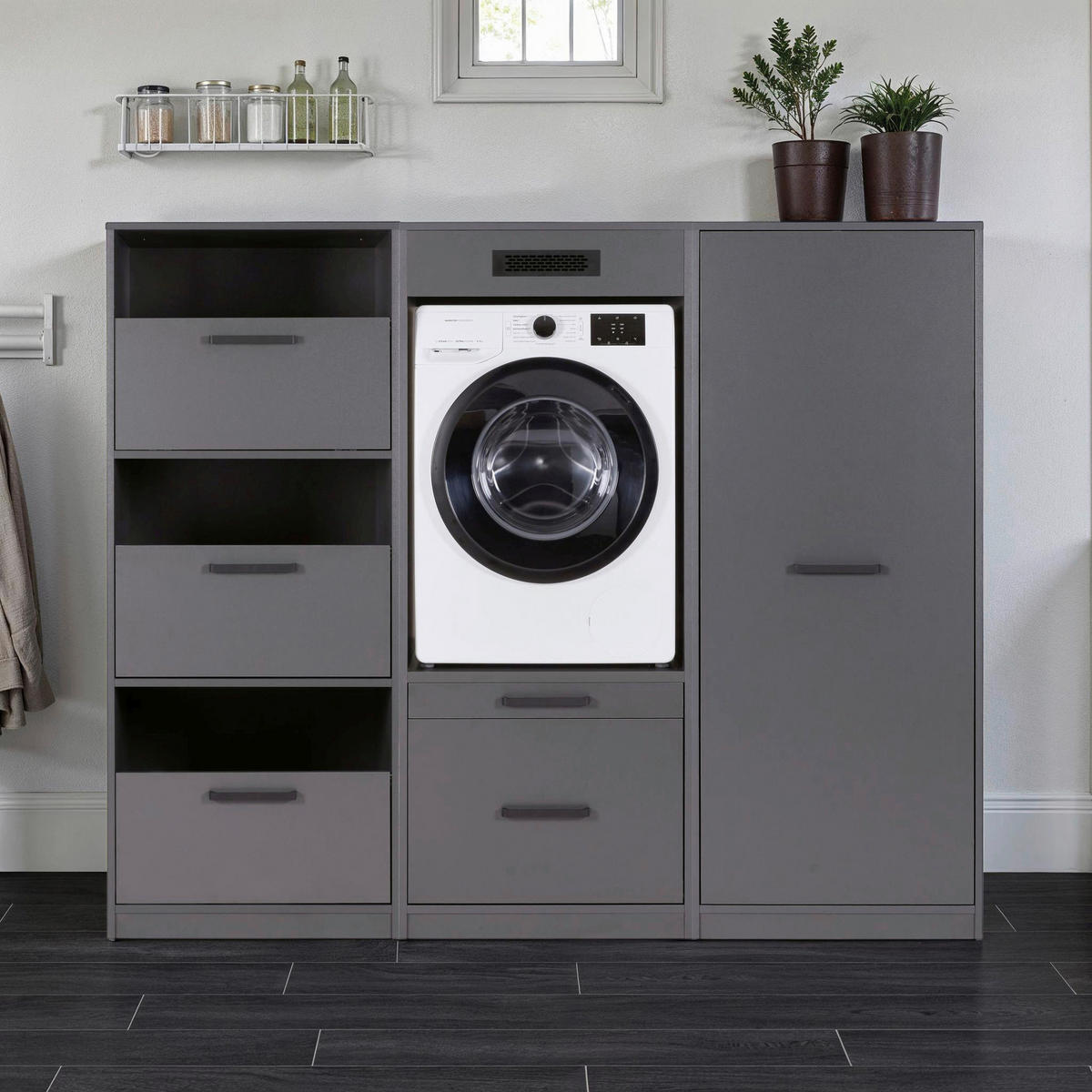 HAUSWIRTSCHAFTSRAUM 201/164/68 cm  in Anthrazit  - Anthrazit, MODERN, Holzwerkstoff (201/164/68cm) - home24