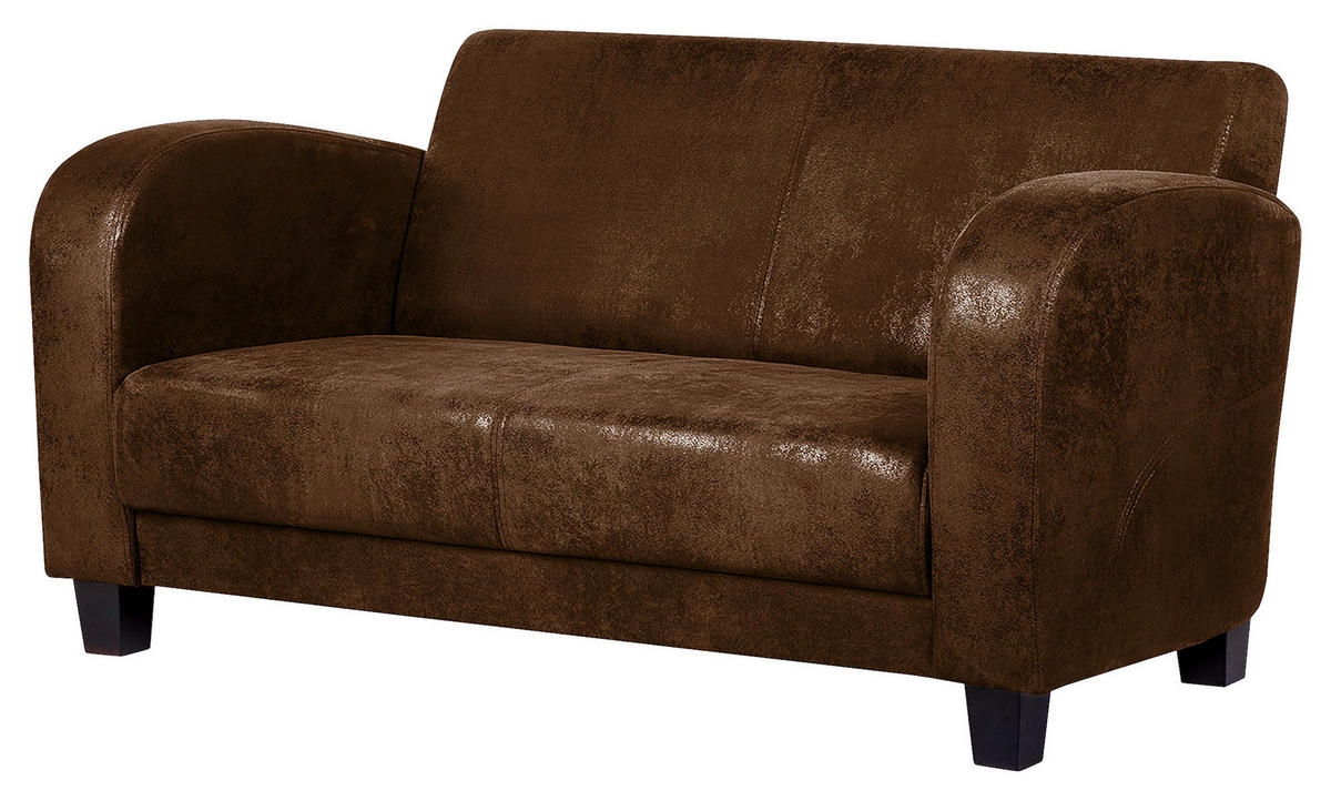 SITZGARNITUR in Lederlook Braun  - Dunkelbraun/Braun, Design, Textil (92/80/89cm) - Livetastic