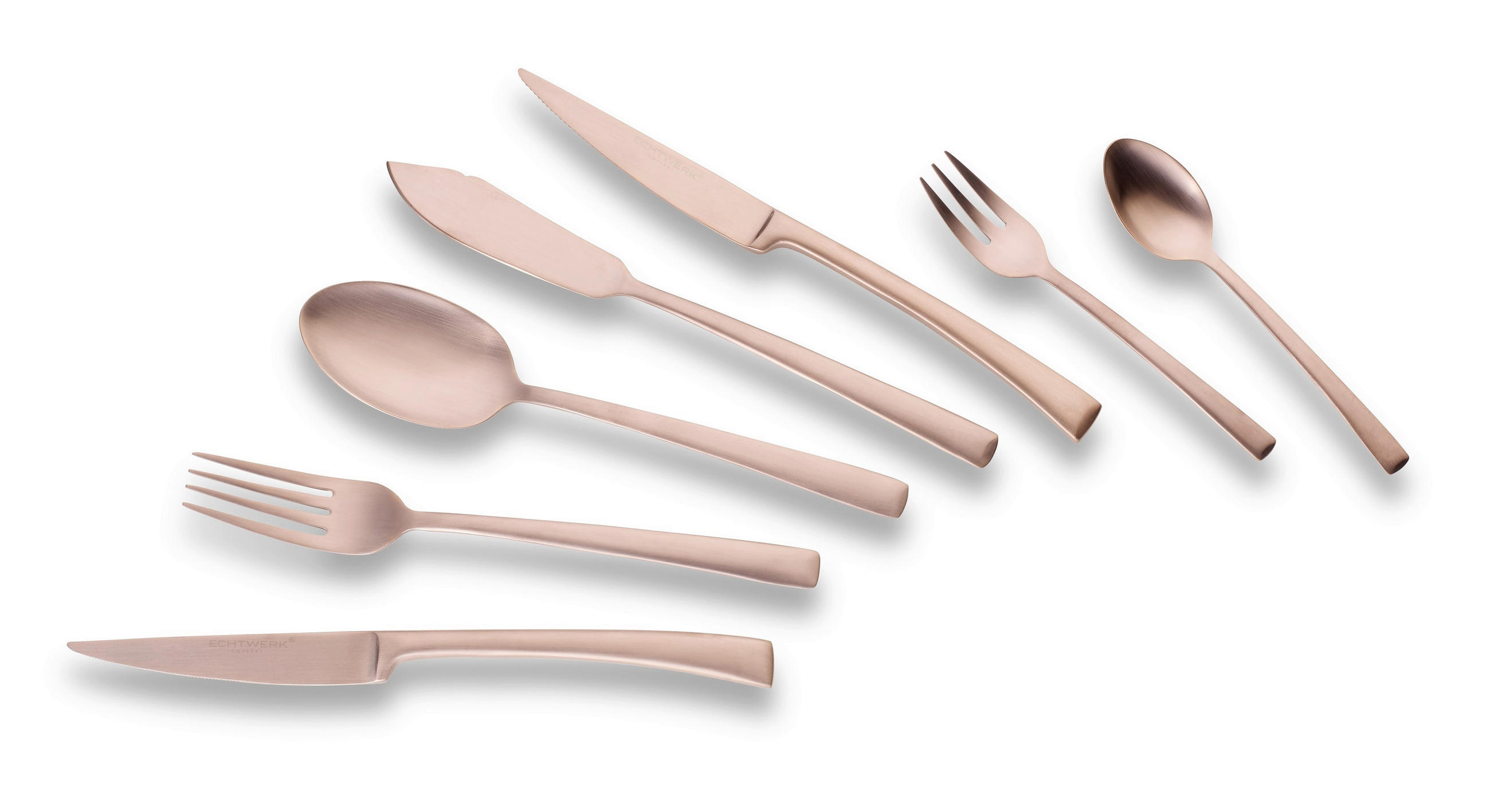 BESTECKSET 42-teilig Edelstahl  - Bronzefarben, Trend, Metall (22cm) - Echtwerk