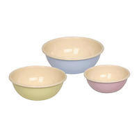 SCHÜSSELSET Bunt/Pastell 3-teilig  - Pastellblau/Rosa, Basics, Metall (38/31,5/12,5cm) - Riess