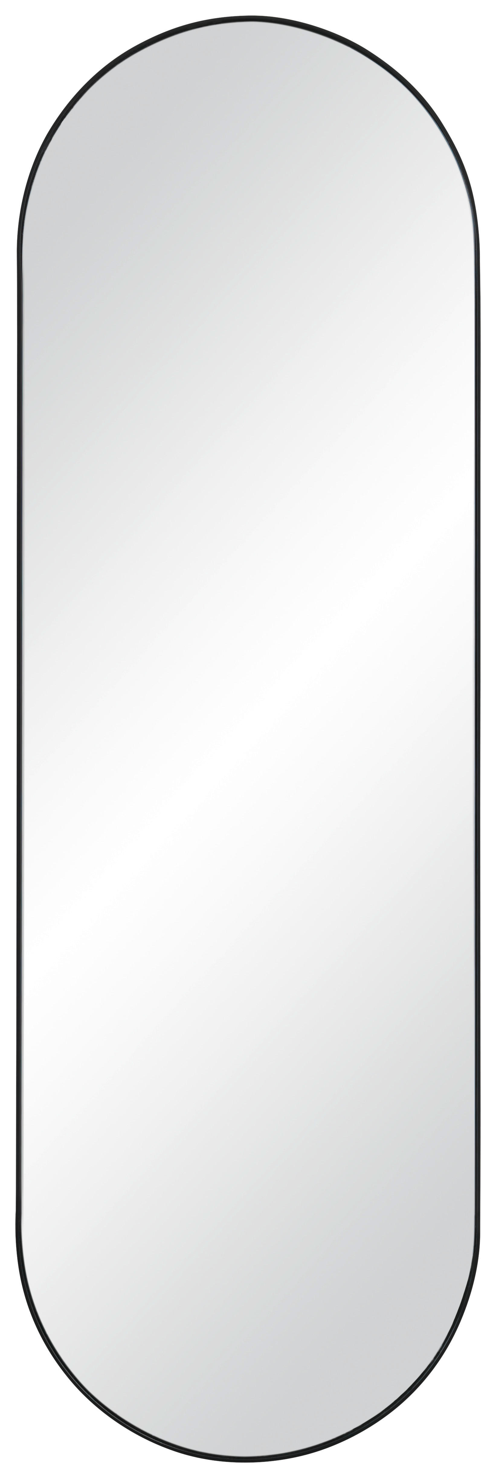 STENSKO OGLEDALO, 37,5/117/2,5 cm kovina, steklo  - črna, Design, kovina/steklo (37,5/117/2,5cm) - Xora