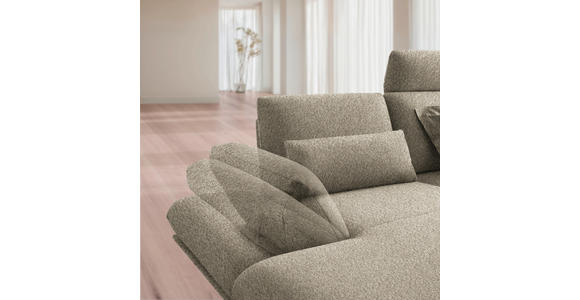 ECKSOFA  in Flachgewebe Hellbraun  155/234 cm  - Hellbraun/Schwarz, Design, Textil/Metall (155/234cm) - Dieter Knoll