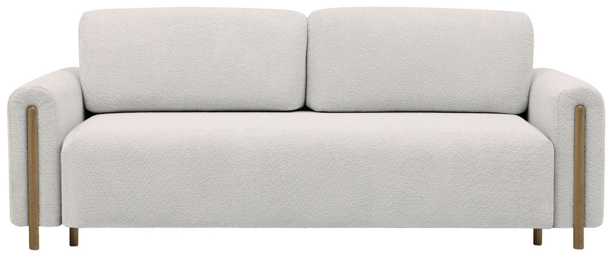 SCHLAFSOFA Teddystoff Beige  - Eichefarben/Beige, Design, Holz/Textil (244/97/97cm) - MID.YOU