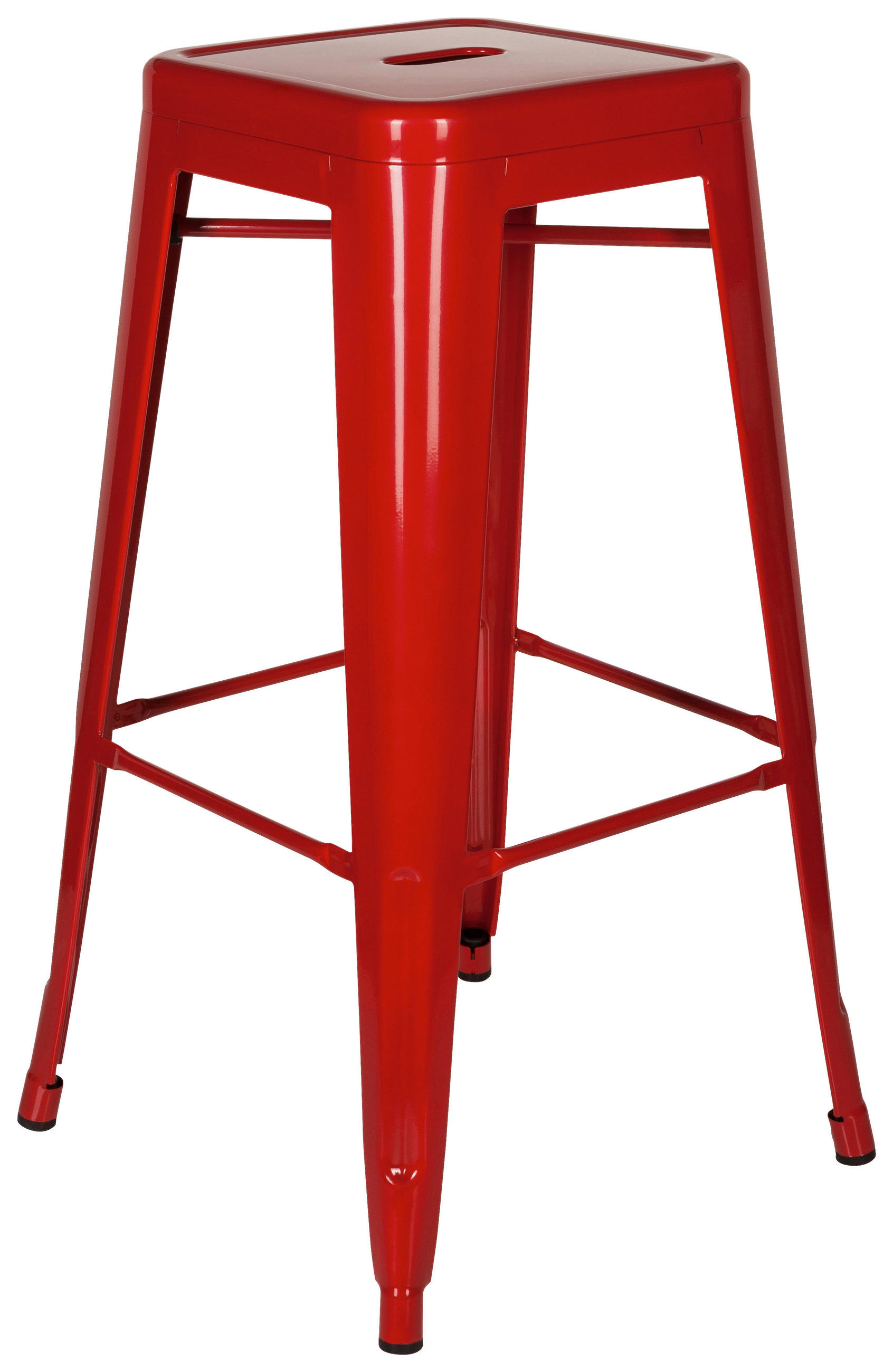 BARHOCKER Rot Stahl stapelbar  - Rot, Basics, Metall (44/77/44cm) - MID.YOU
