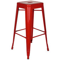 BARHOCKER Rot Stahl stapelbar  - Rot, Basics, Metall (44/77/44cm) - MID.YOU