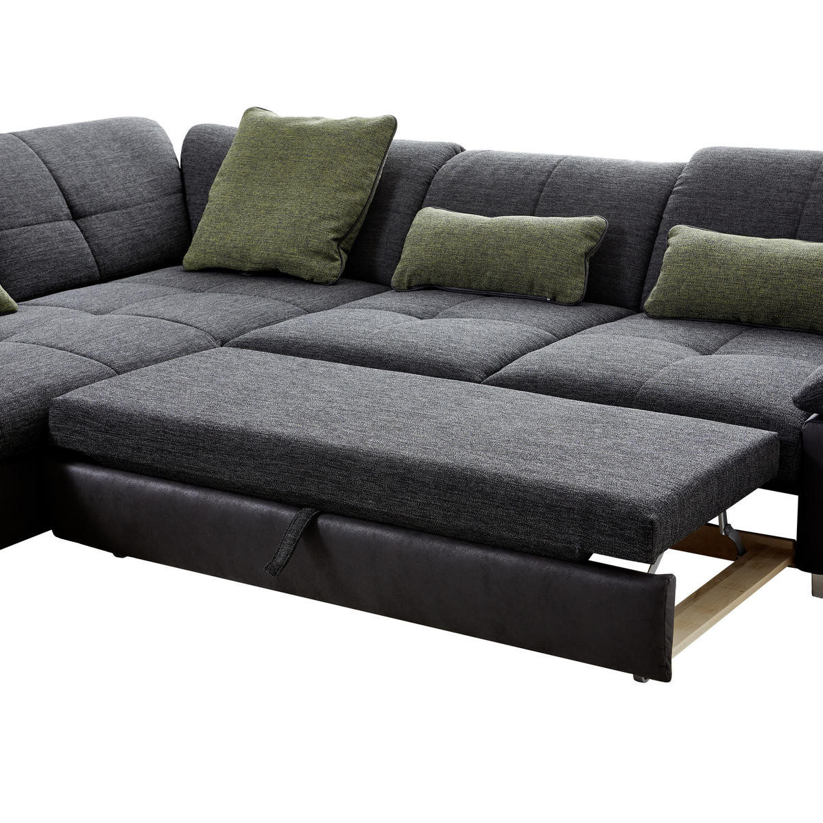 ECKSOFA Schwarz Chenille  - Chromfarben/Schwarz, Design, Textil (242/313cm) - Xora