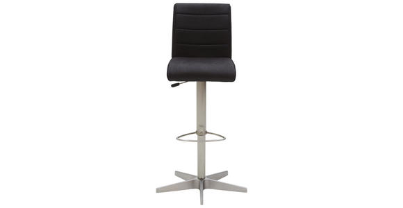 BARHOCKER in Metall, Textil Anthrazit, Edelstahlfarben - Edelstahlfarben/Anthrazit, Design, Textil/Metall (54/112/54cm) - Dieter Knoll