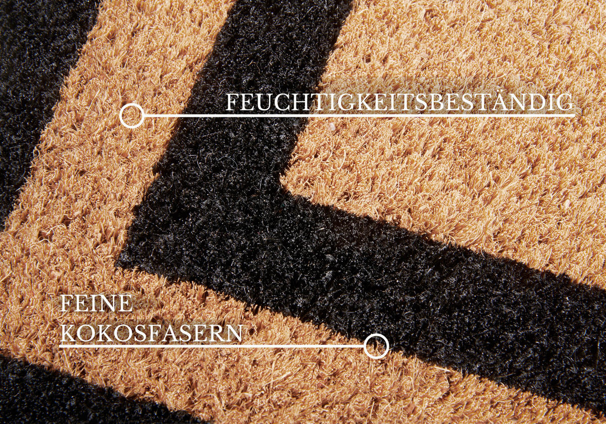 FUSSMATTE  50/80 cm  Schwarz, Hellbraun  geometrisch  - Hellbraun/Schwarz, Basics, Kunststoff/Textil (50/80cm) - Villeroy & Boch