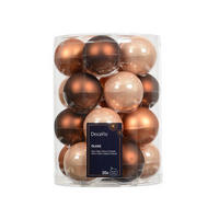 CHRISTBAUMKUGEL-SET 20-teilig  - Cognac/Perlmutt, KONVENTIONELL, Glas (6,00/6,00/6,00cm)