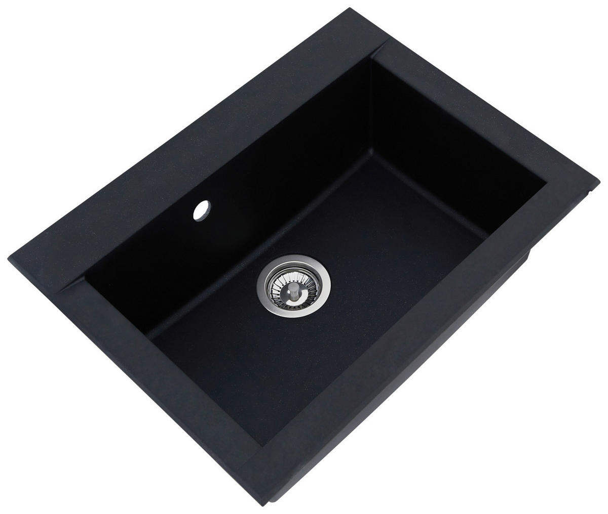SPÜLE 1712OHIO66X50S  - Schwarz, Trend, Glas/Kunststoff (66/21/50cm) - Respekta