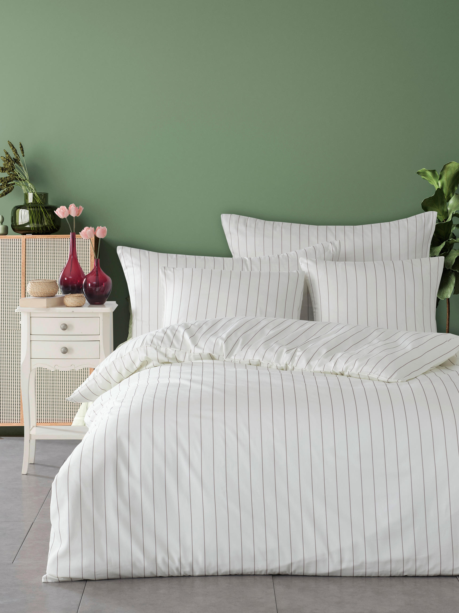 BETTWÄSCHESET Satin 200/210 cm  65 cm/100 cm  - Weiss, Basics, Textil (200/210cm) - Ambiente