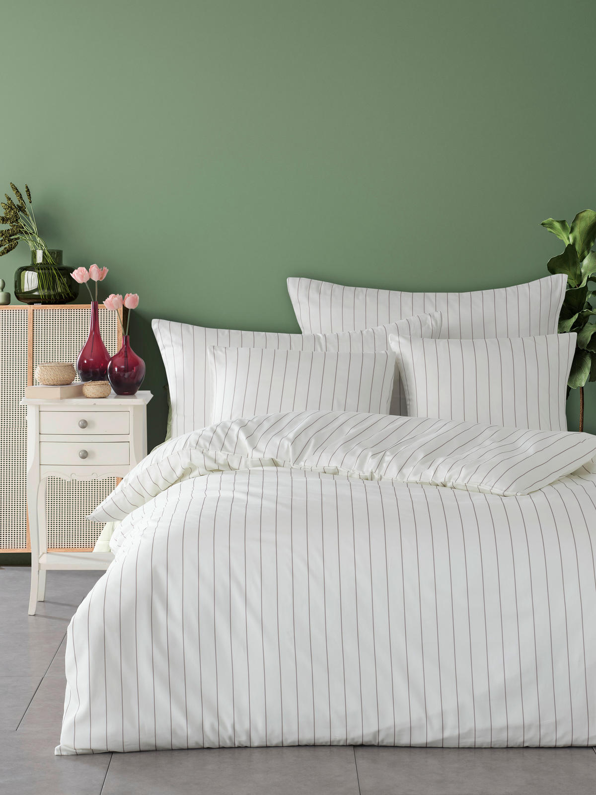 BETTWÄSCHESET Satin 160/210 cm  50 cm/70 cm  - Weiss, Basics, Textil (160/210cm) - Ambiente