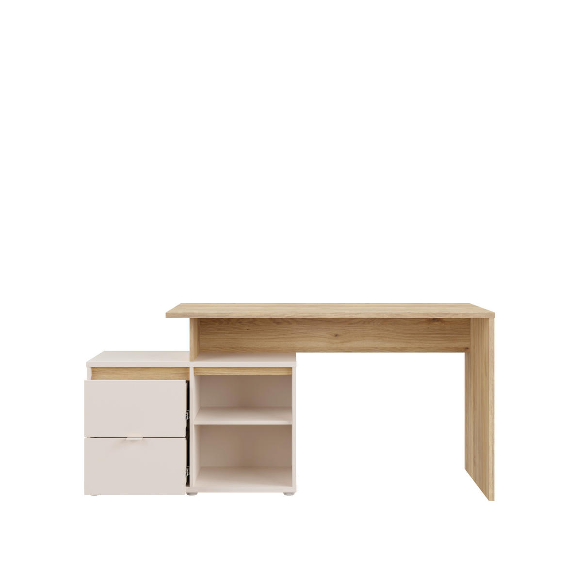 Masă De Scris, metal, plastic, material pe bază de lemn - culoare lemn stejar/nisipiu, Basics, plastic/metal (163,2/74,9/60cm) - Xora