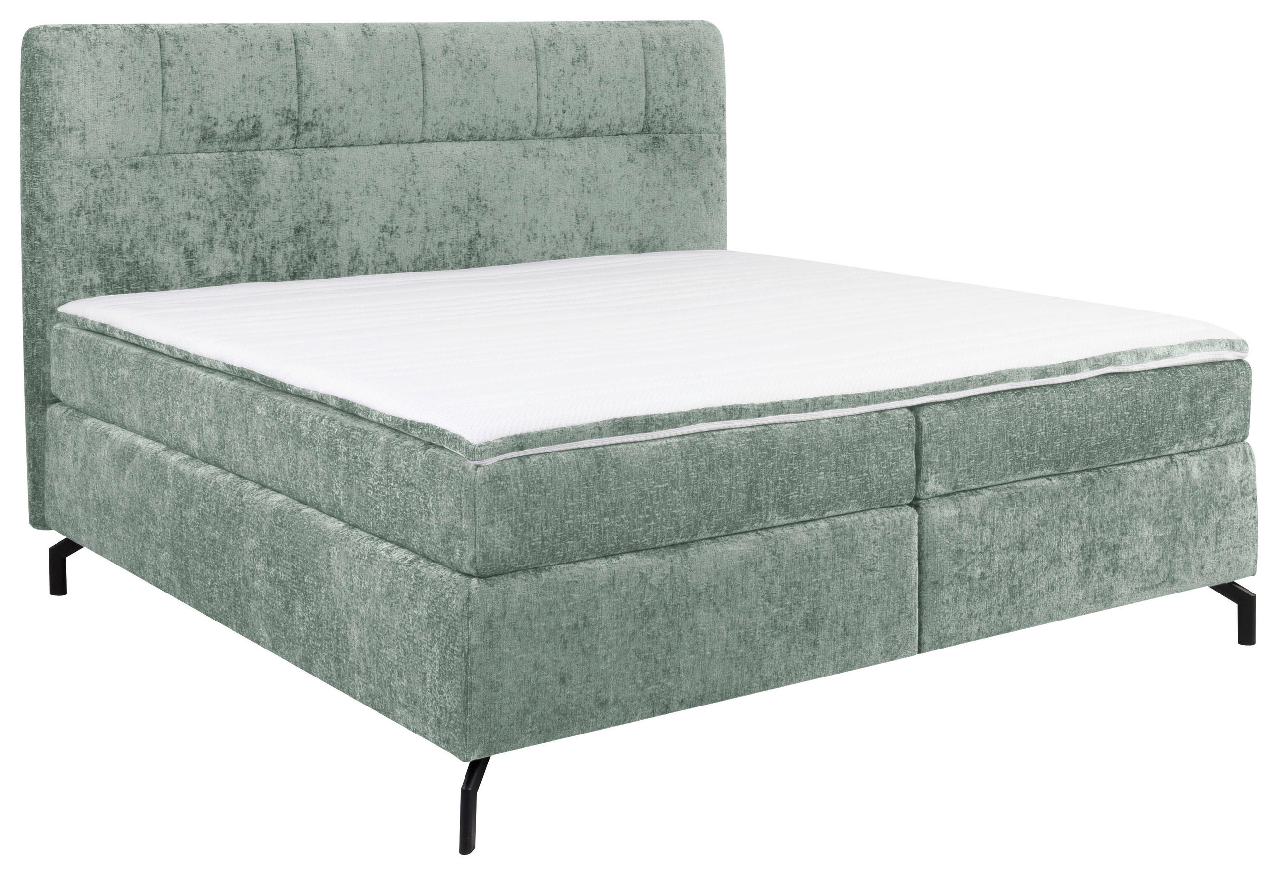 BOXSPRINGBETT 160/200 cm  in Mintgrün  - Schwarz/Mintgrün, Design, Textil/Metall (160/200cm) - Esposa