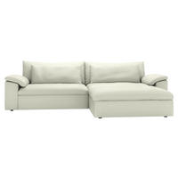 ECKSOFA  Chenille Creme  - Creme/Schwarz, Modern, Kunststoff/Textil (306/198cm) - Carryhome