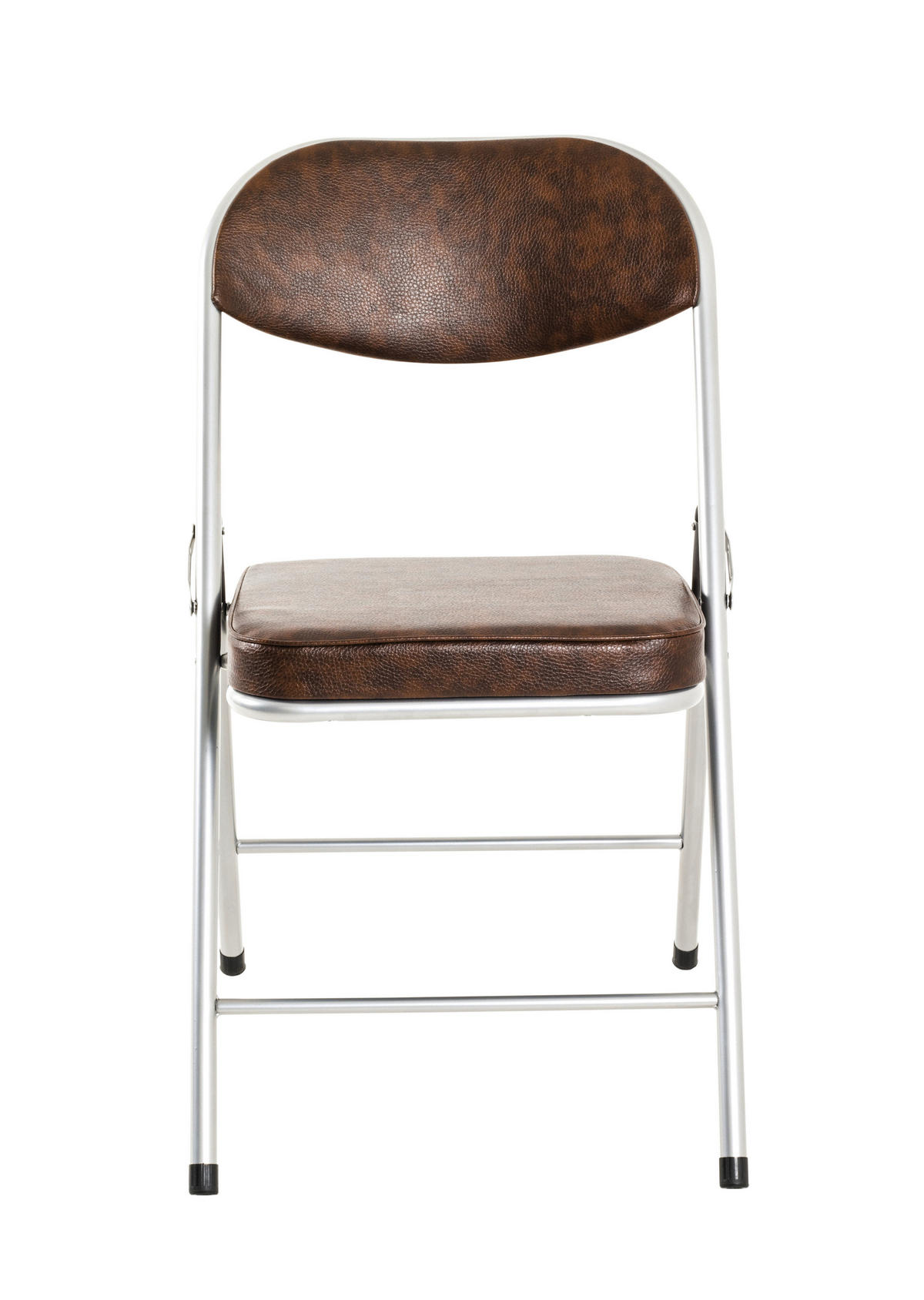 Scaun pliant in metal maro, culoare aluminiu  - maro/culoare aluminiu, Modern, metal (47/79/53cm) - Boxxx
