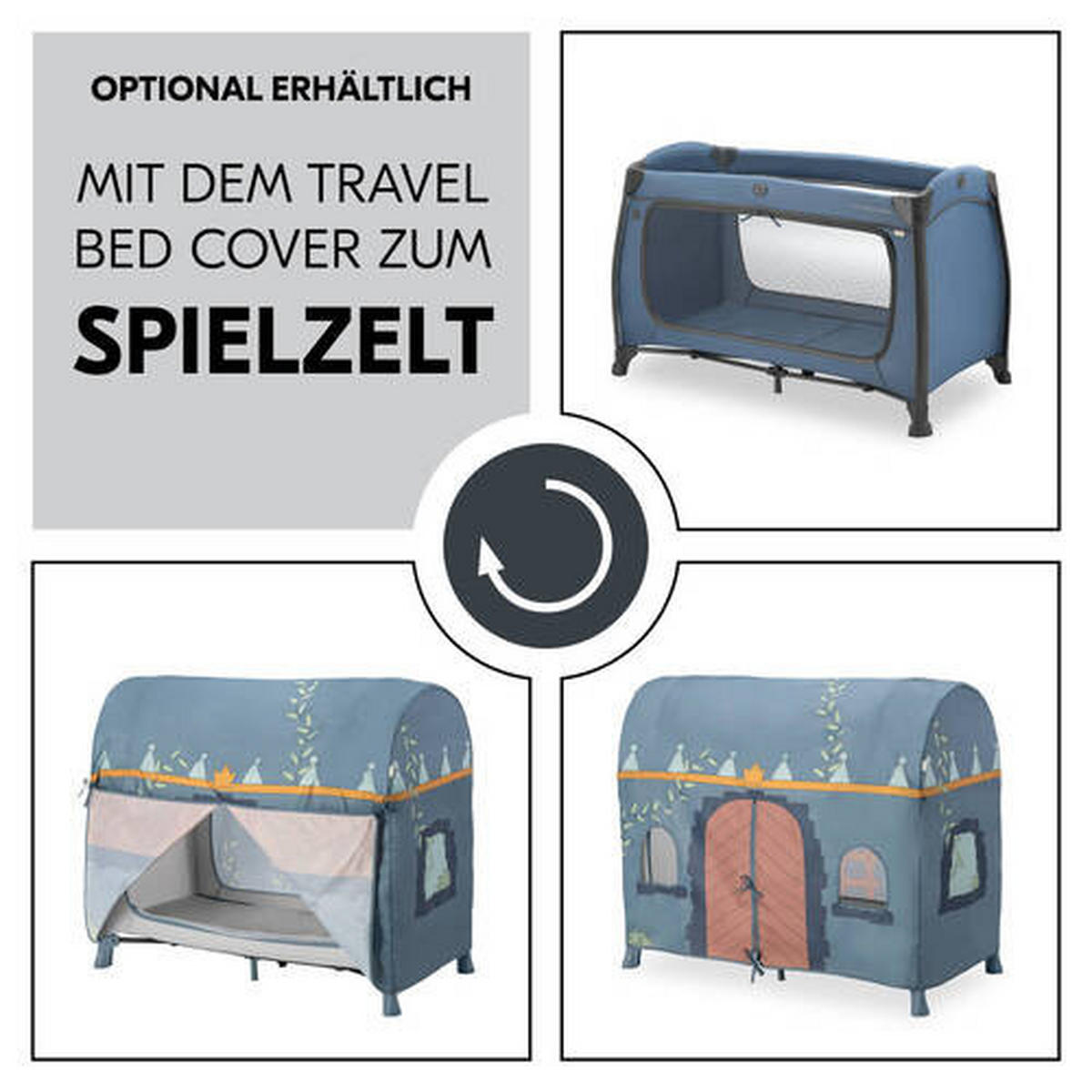 REISEBETT Play N Relax Center Blau  - Blau, Basics, Kunststoff/Textil (79/78/129cm) - Hauck