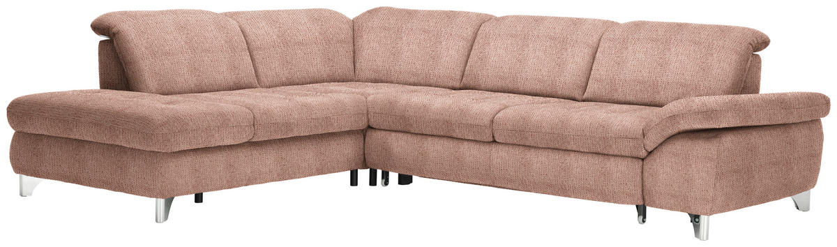ECKSOFA in Webstoff Orange  - Alufarben/Orange, Design, Textil/Metall (260/319cm) - Beldomo Style
