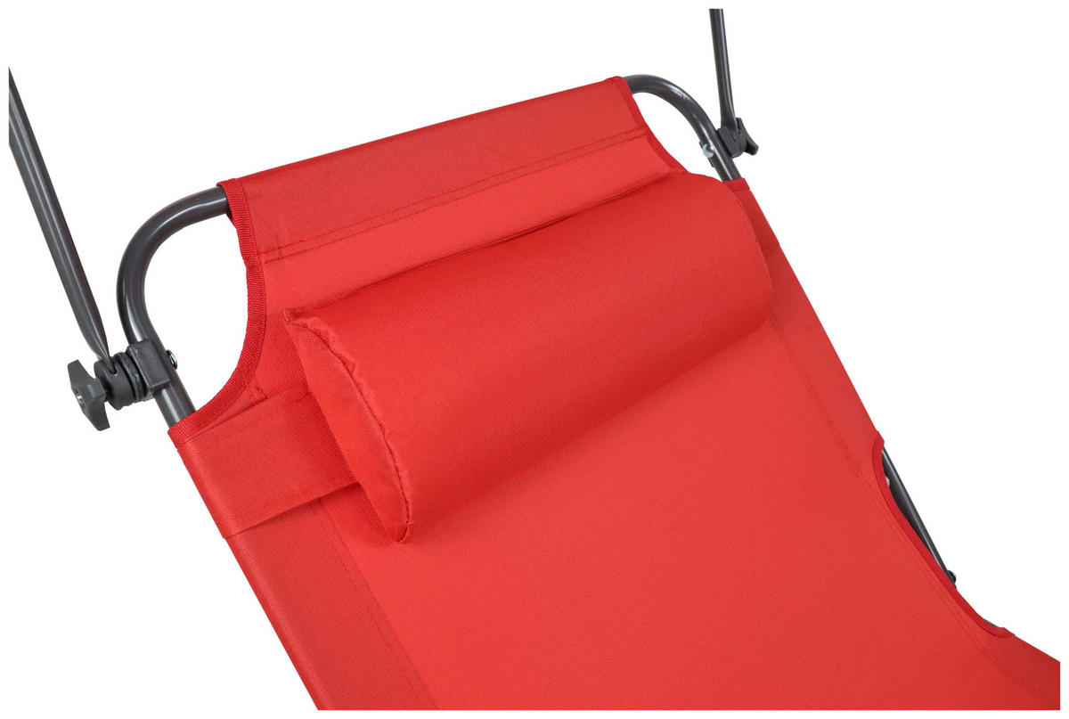 GARTENLIEGE 55/24/185 cm  - Rot, MODERN, Kunststoff/Textil (55/24/185cm) - Ambia Garden