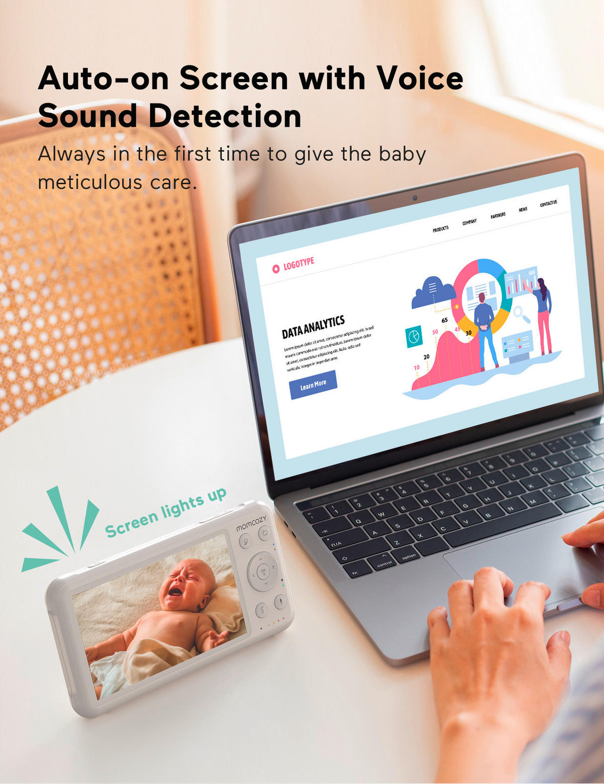 BABYPHONE 100 m  - Basics (17,7/10,9cm) - Momcozy