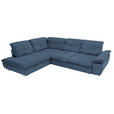 ECKSOFA in Chenille Blau  - Chromfarben/Blau, Design, Textil (242/313cm) - Xora