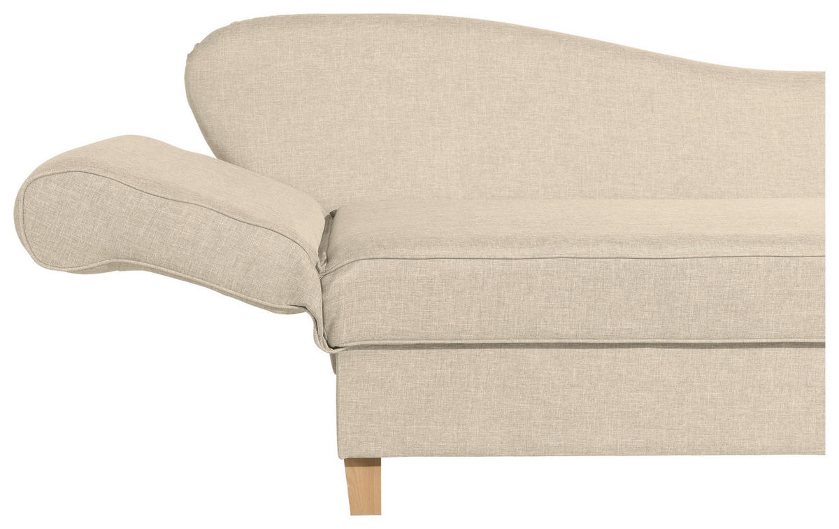 RÉCAMIERE in Flachgewebe Beige  - Beige/Buchefarben, Design, Holz/Textil (190/82/88cm) - Max Winzer