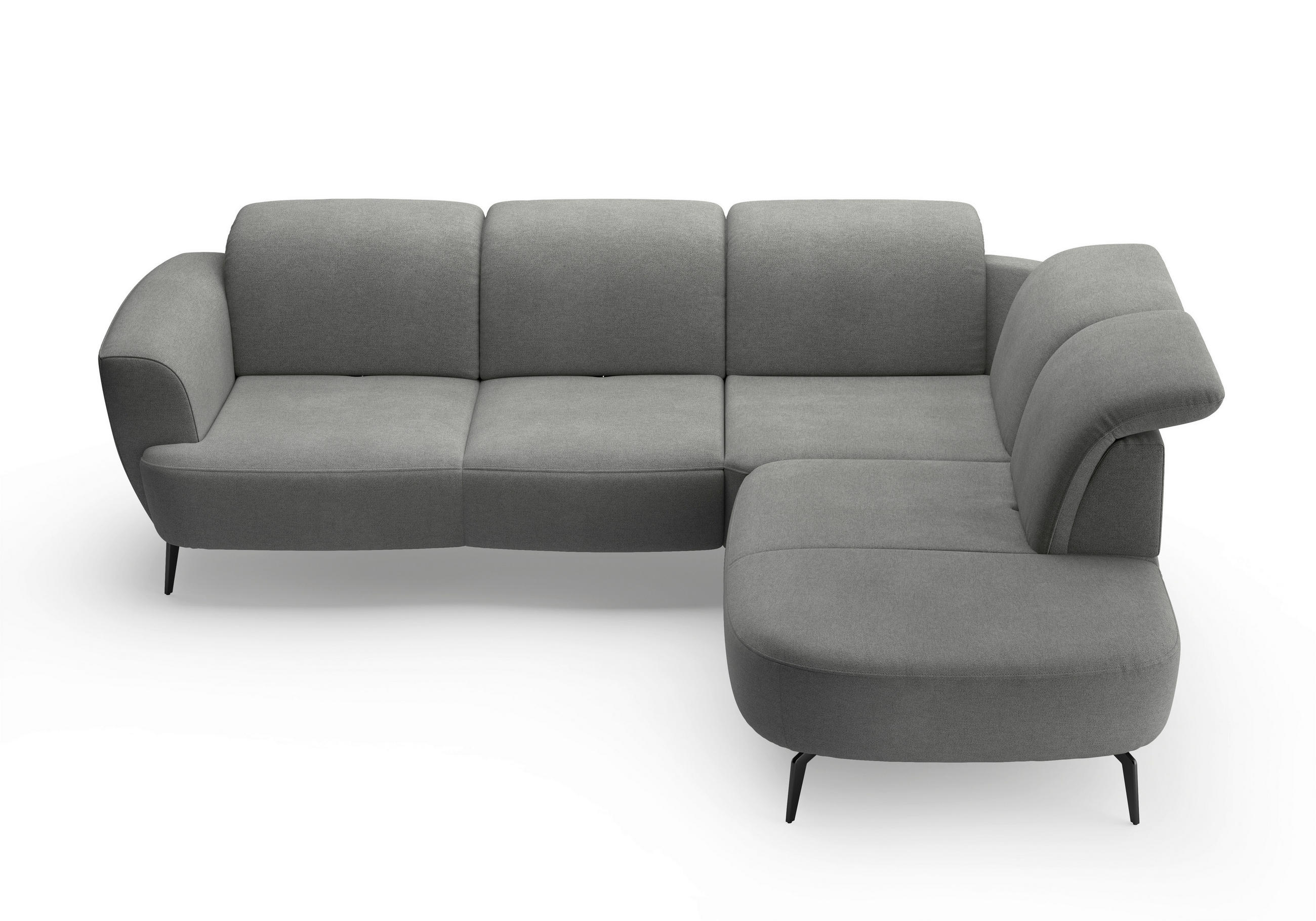 ECKSOFA in Mikrofaser Schlammfarben  - Schlammfarben/Schwarz, Konventionell, Textil/Metall (300/267cm) - Sit & More