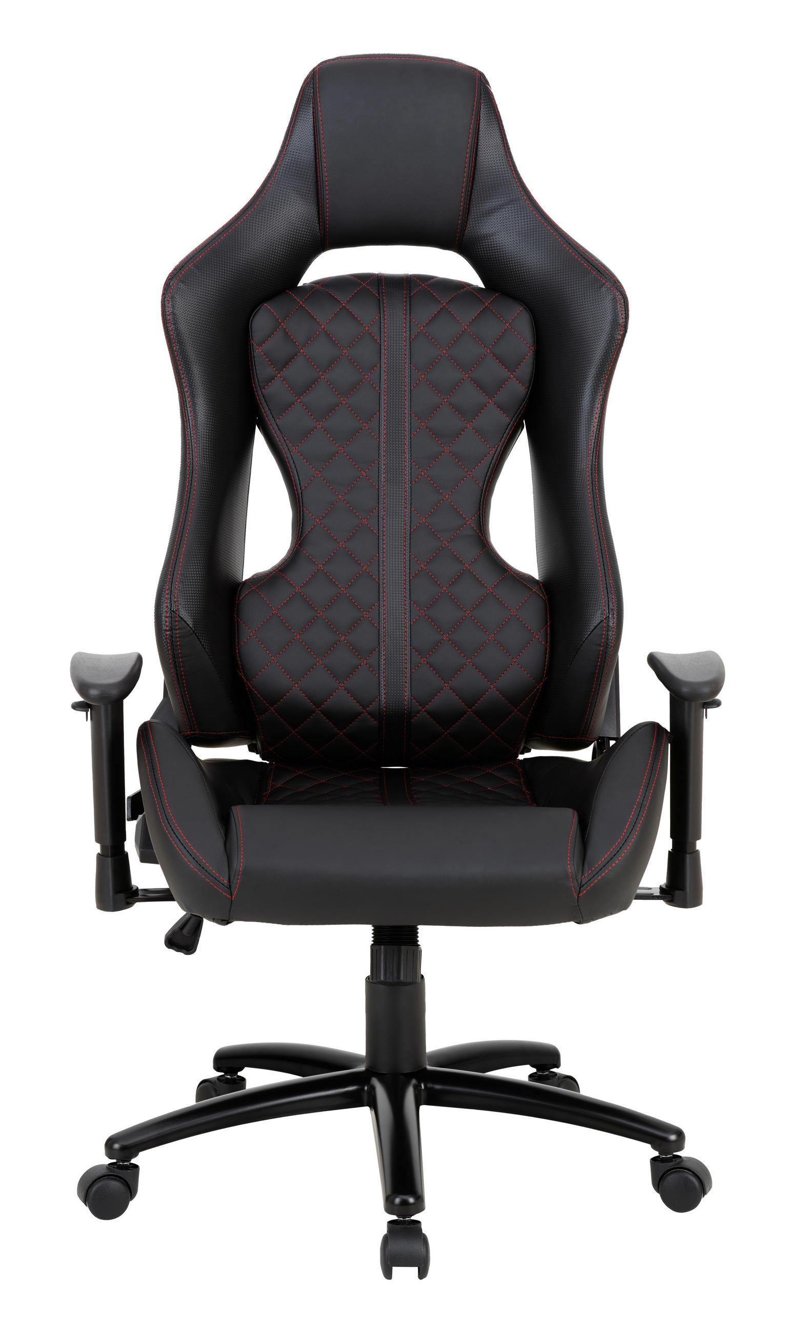 GAMING STOL kovina, umetna masa, tekstil črna  - rdeča/črna, Design, kovina/umetna masa (64/124/65cm) - Novel