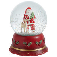 SCHNEEKUGEL  - Rot/Goldfarben, Trend, Glas/Kunststoff (11/14cm) - X-Mas
