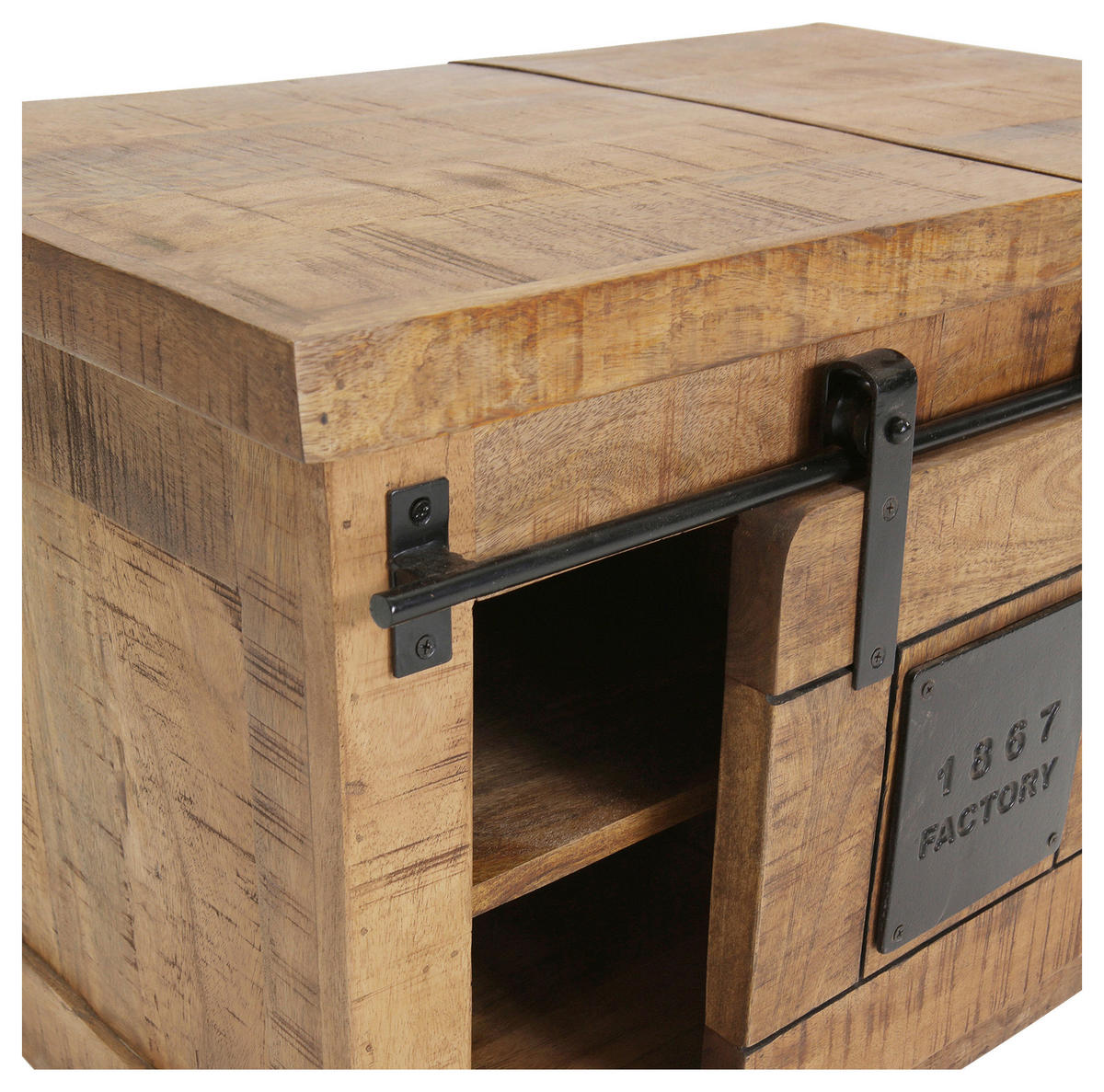 KOMMODE  in 75/50/45 cm  - Schwarz/Naturfarben, KONVENTIONELL, Holz/Metall (75/50/45cm) - Landscape