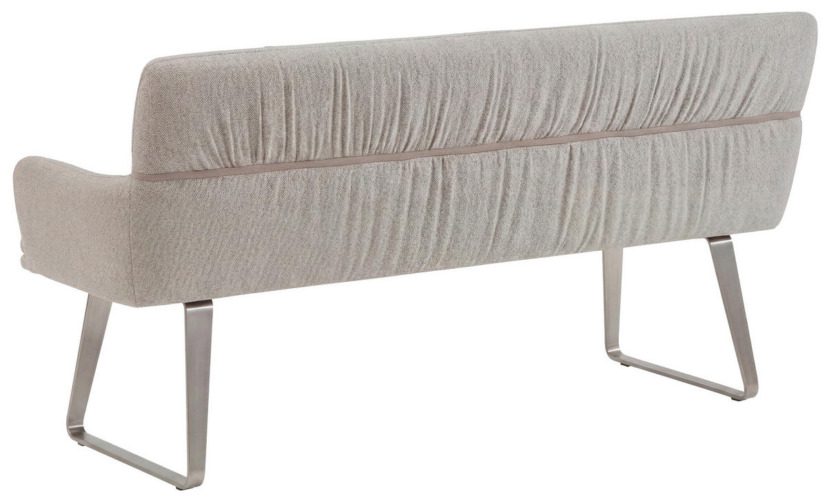 SITZBANK 200/86/68 cm Mikrofaser Naturfarben  - Silberfarben/Naturfarben, Design, Textil/Metall (200/86/68cm) - Valdera
