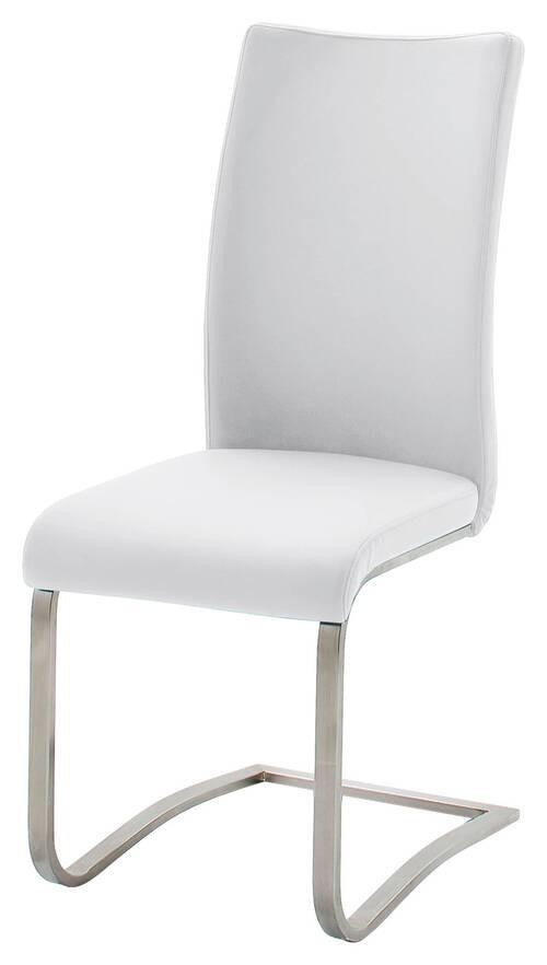 SCHWINGSTUHL  in Edelstahl Echtleder  - Edelstahlfarben/Weiß, Design, Leder/Metall (43/103/52cm) - Livetastic