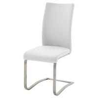 SCHWINGSTUHL  in Edelstahl Echtleder  - Edelstahlfarben/Weiß, Design, Leder/Metall (43/103/52cm) - Livetastic