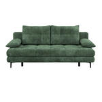 SCHLAFSOFA  mit Liegefunktion, Schlafen auf Sitzhöhe, Rücken echt Chenille Dunkelgrün  - Dunkelgrün/Schwarz, KONVENTIONELL, Textil/Metall (203/94/96cm) - Carryhome