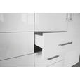 DREHTÜRENSCHRANK  in Weiß, Weiß Hochglanz  - Weiß Hochglanz/Alufarben, KONVENTIONELL, Holzwerkstoff/Metall (244/218,6/59,4cm) - Xora