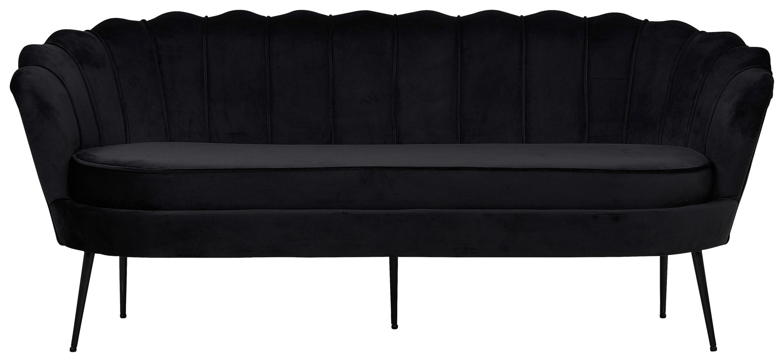 2-SITS SOFFA i metall, textil svart  - svart, Design, metall/textil (180/78.5/78cm) - Livetastic