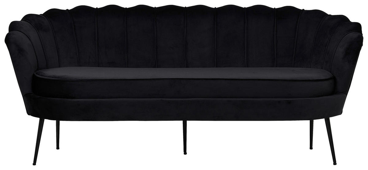 2-SITZER-SOFA in Schwarz  - Schwarz, Design, Textil/Metall (180/78.5/78cm) - Livetastic