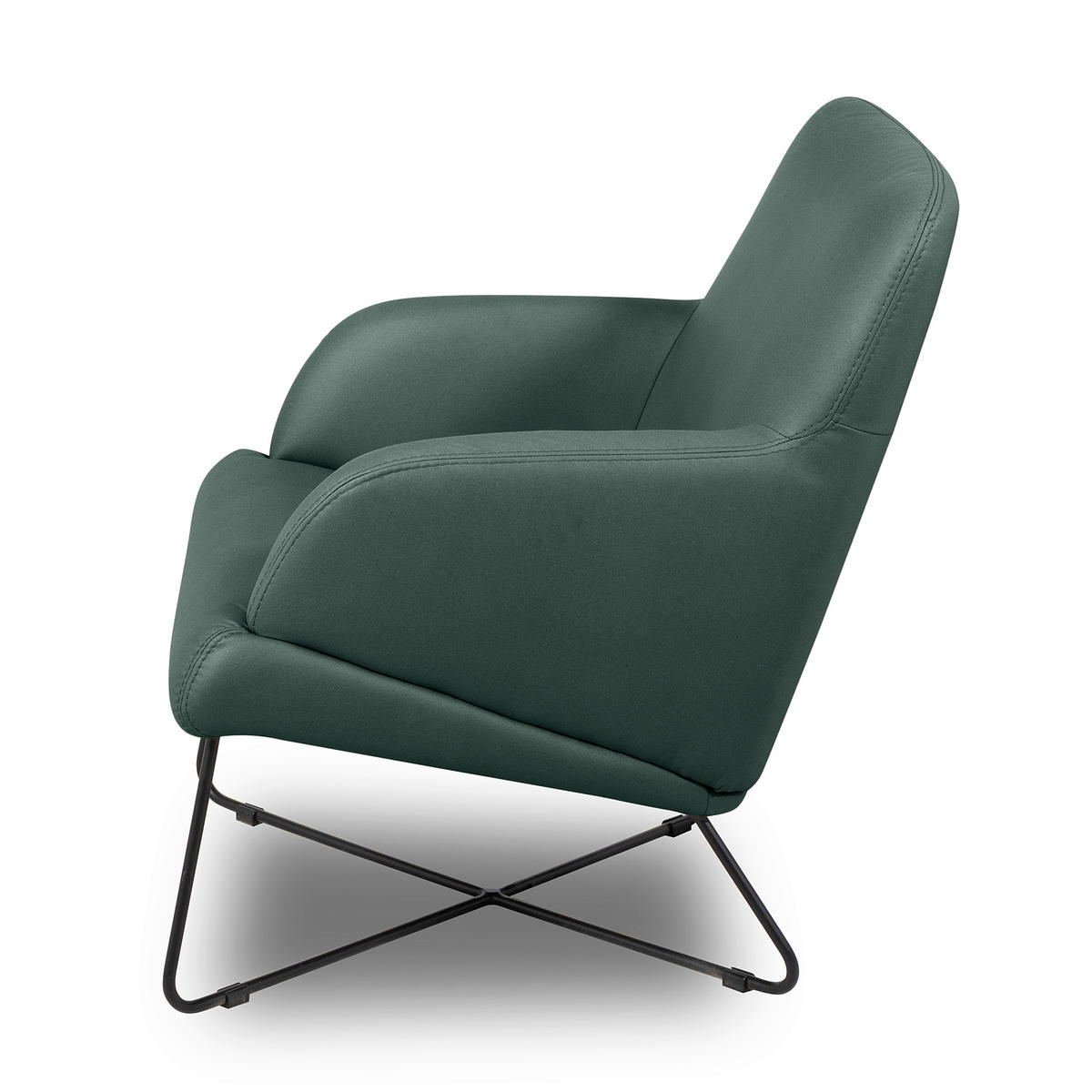 SESSEL in Lederlook Graphitfarben  - Schwarz/Graphitfarben, Design, Textil/Metall (67/87/74cm) - Livetastic