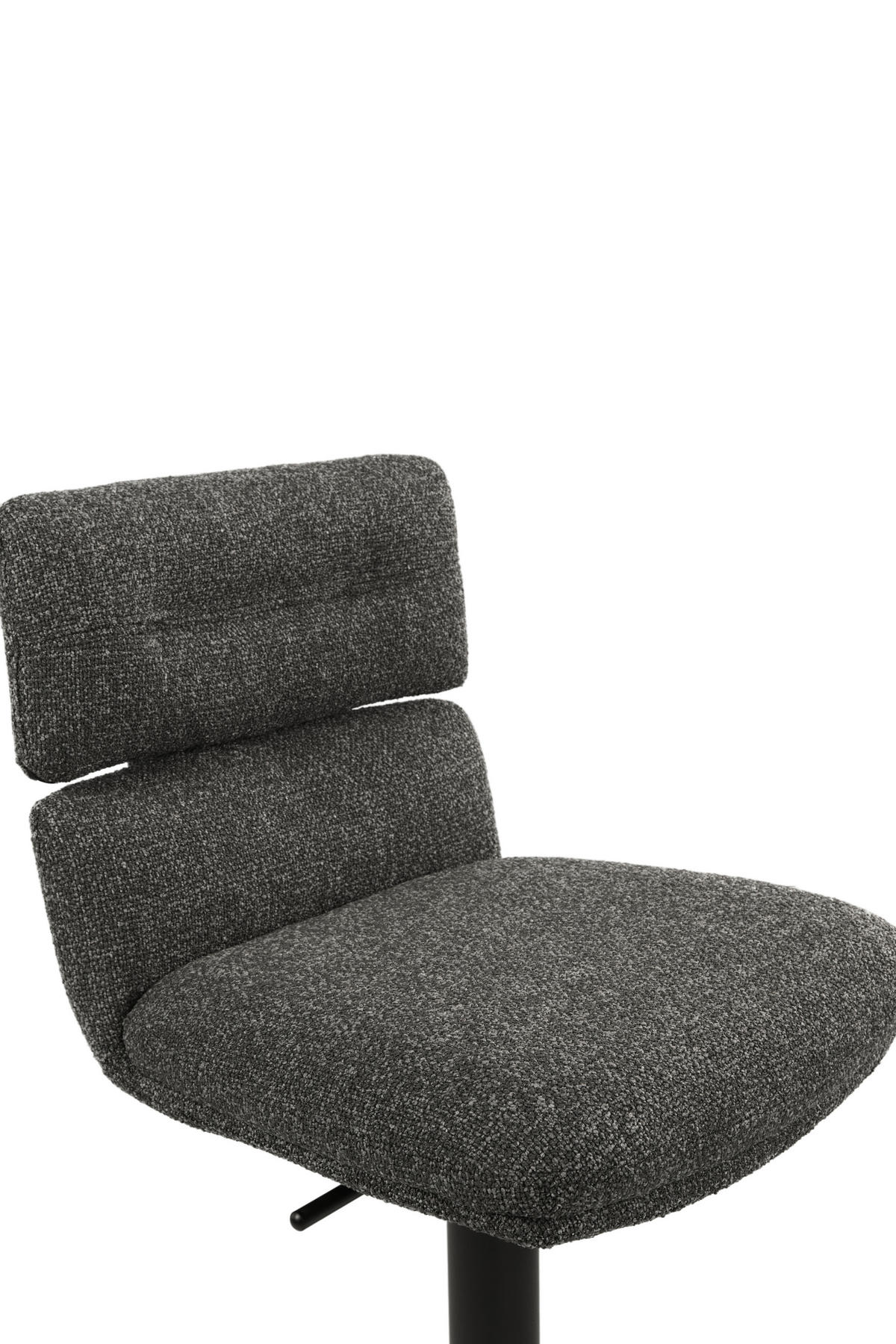 BARHOCKER Webstoff Schwarz, Dunkelgrau Eisen Lederauswahl, Stoffauswahl, Wippfunktion, Sitzfläche 360° drehbar  - Dunkelgrau/Schwarz, Design, Textil/Metall (42/99-117/50cm) - Dieter Knoll