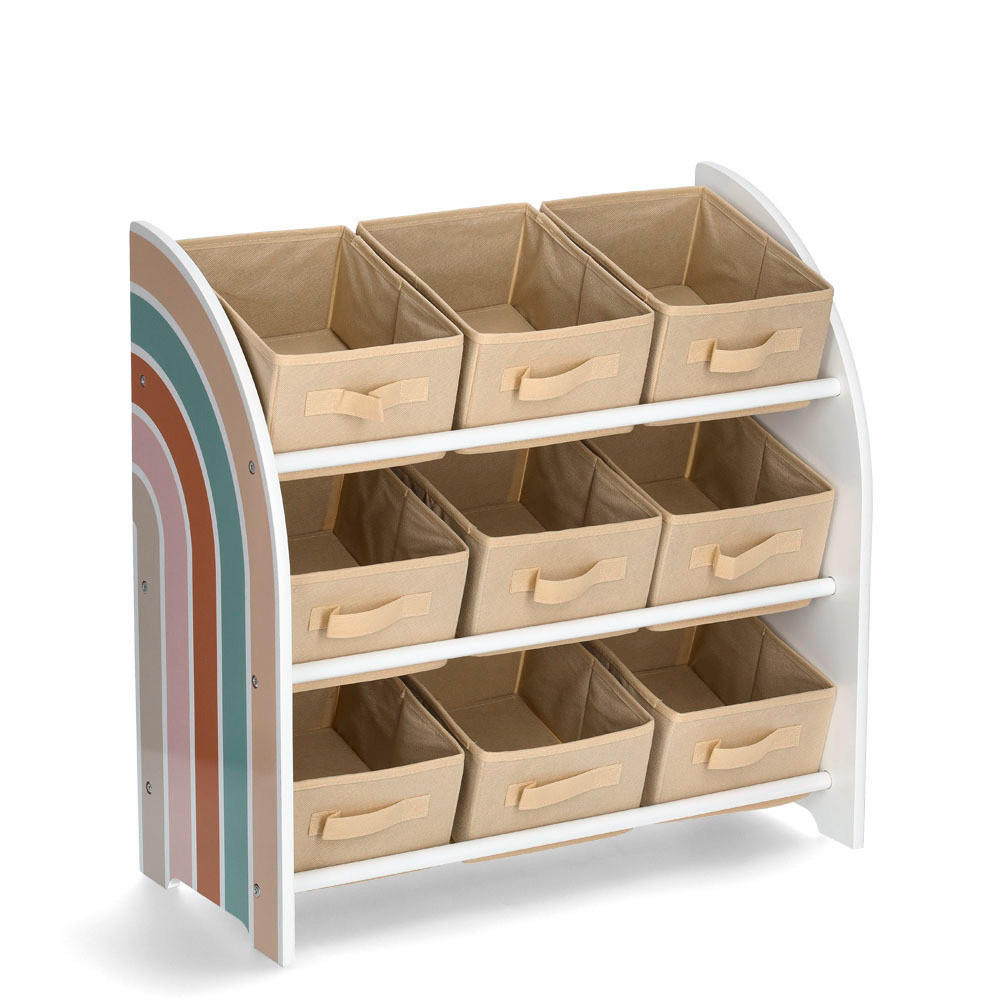 KINDERREGAL Rainbow Beige, Weiß  - Beige/Weiß, Basics, Holzwerkstoff/Textil (65/30/64cm) - Zeller Present