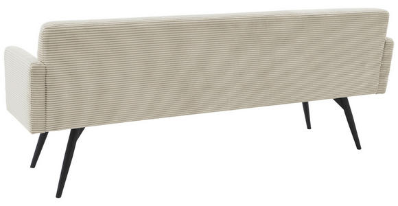 SITZBANK 216/86/68 cm Cord Naturfarben Metall - Schwarz/Naturfarben, Design, Textil/Metall (216/86/68cm) - Dieter Knoll