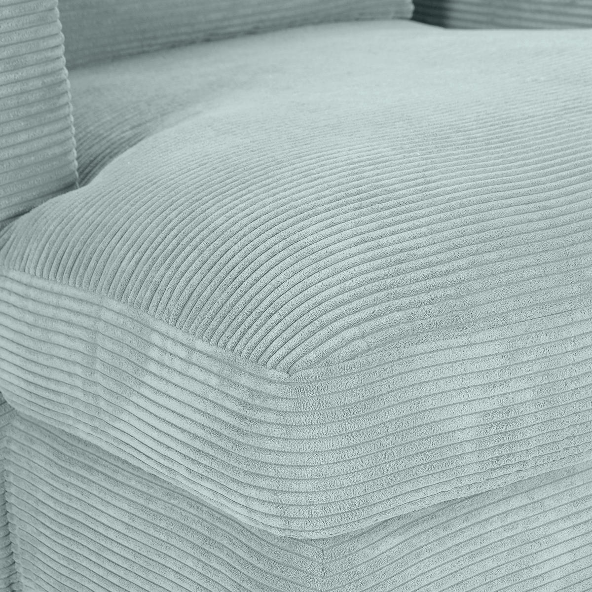 XXL-SESSEL in Cord Hellblau  - Schwarz/Hellblau, Romantik / Landhaus, Kunststoff/Textil (120/67/140cm) - Landscape